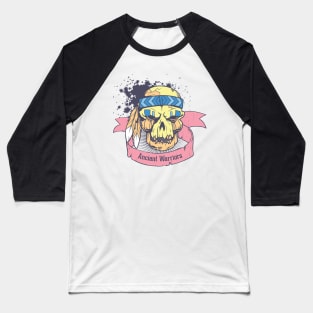 Aztec Zombie Skull Warrior Baseball T-Shirt